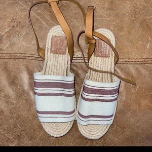 Tory Burch Awning Stripe Espadrille Sandals